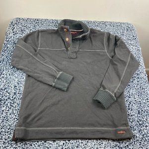 Jeremiah Henley Sweater Mens Large Brown Mock Neck Cotton Stretch Casual